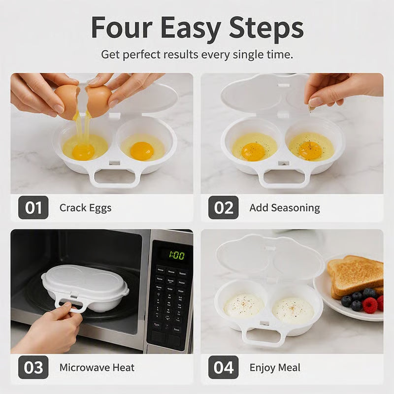 Buy 1, Get 1 Free🎁-🍳 Microwave Egg Poacher for Quick and Easy Breakfasts
