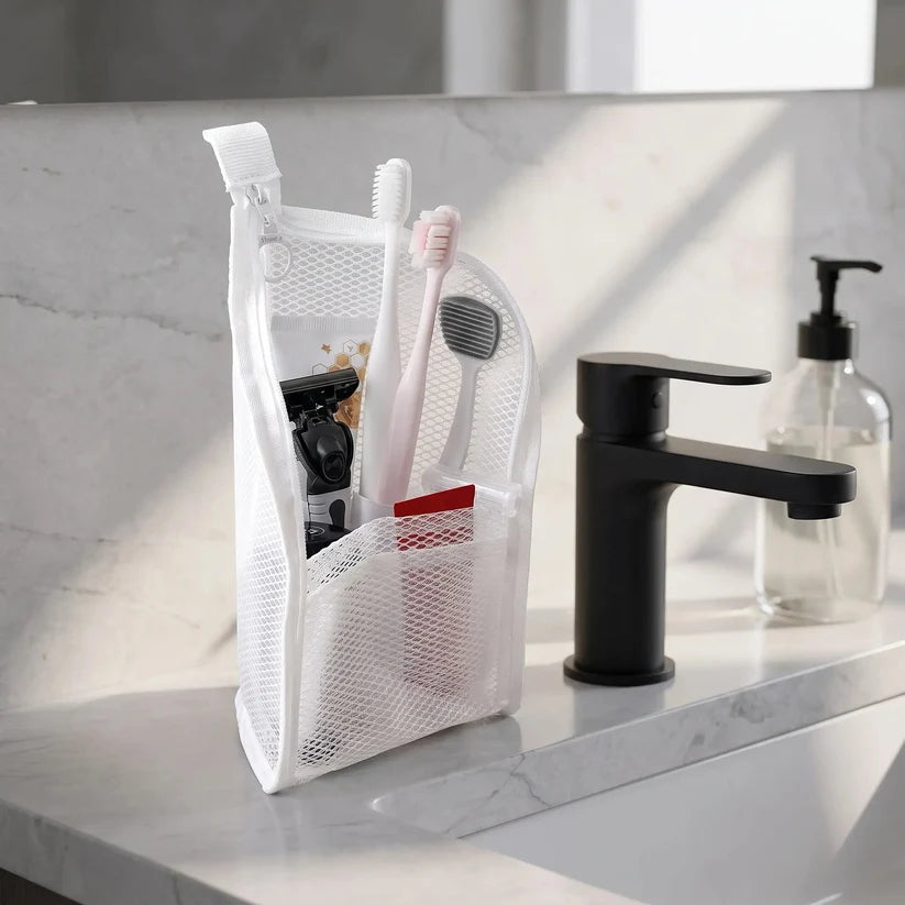 ✨BUY 1 GET 1 FREE!!!🔥Mesh Zipper Toiletry Storage Pouch - Multi-Pocket Travel Cosmetic Organizer Bag
