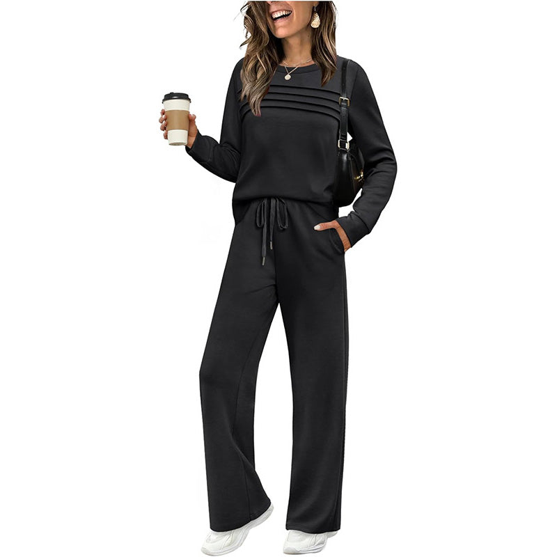 🔥LAST DAY SALE 70% OFF👍✨Women's 2026 UK Casual Crew Neck Top & Drawstring Pants Set