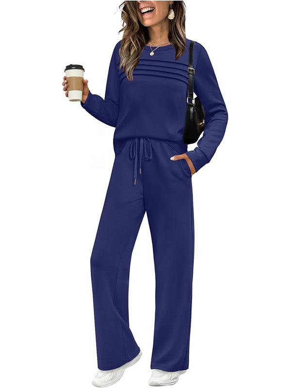 🔥LAST DAY SALE 70% OFF👍✨Women's 2026 UK Casual Crew Neck Top & Drawstring Pants Set