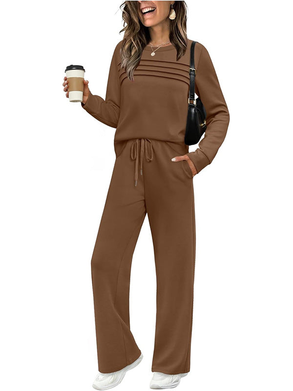 🔥LAST DAY SALE 70% OFF👍✨Women's 2026 UK Casual Crew Neck Top & Drawstring Pants Set