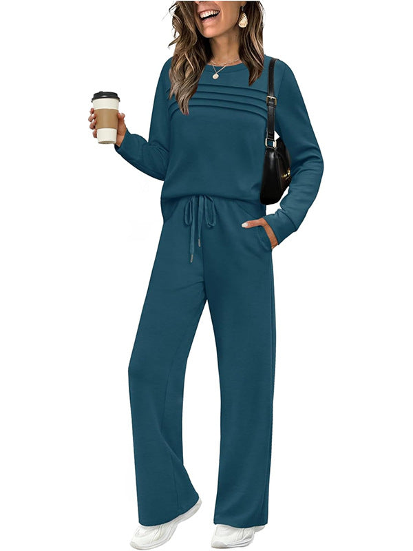 🔥LAST DAY SALE 70% OFF👍✨Women's 2026 UK Casual Crew Neck Top & Drawstring Pants Set