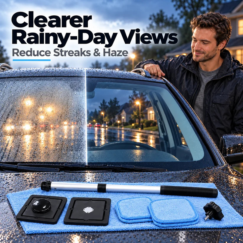 🎁Last Day 49% OFF -Dual Magnetic Car Windshield Cleaner | Streak-Free Auto Glass Cleaning Kit