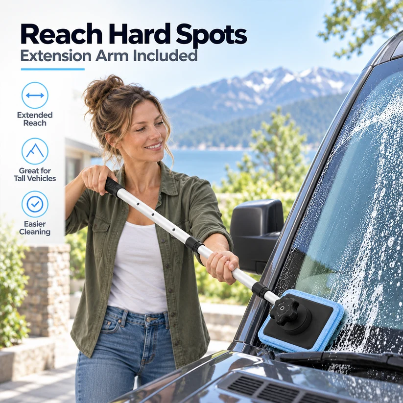 🎁Last Day 49% OFF -Dual Magnetic Car Windshield Cleaner | Streak-Free Auto Glass Cleaning Kit