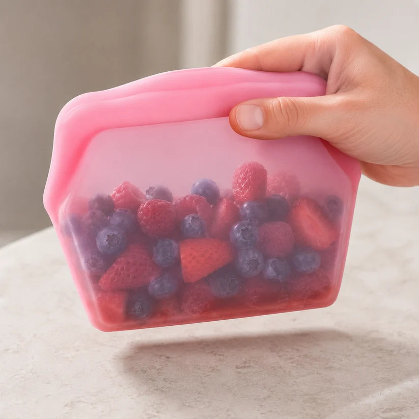 Stand Up Food Grade Silicone Storage Bag, 4-Cup
