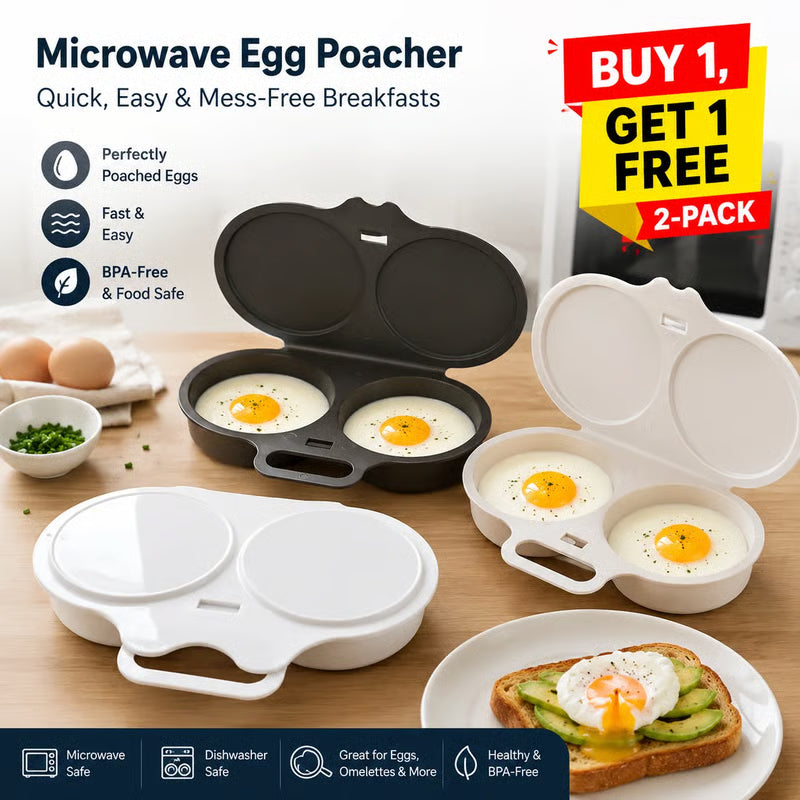Buy 1, Get 1 Free🎁-🍳 Microwave Egg Poacher for Quick and Easy Breakfasts