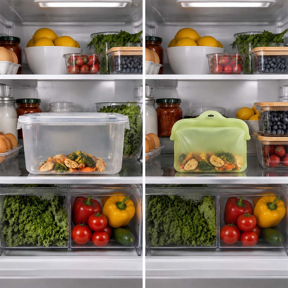 Stand Up Food Grade Silicone Storage Bag, 4-Cup
