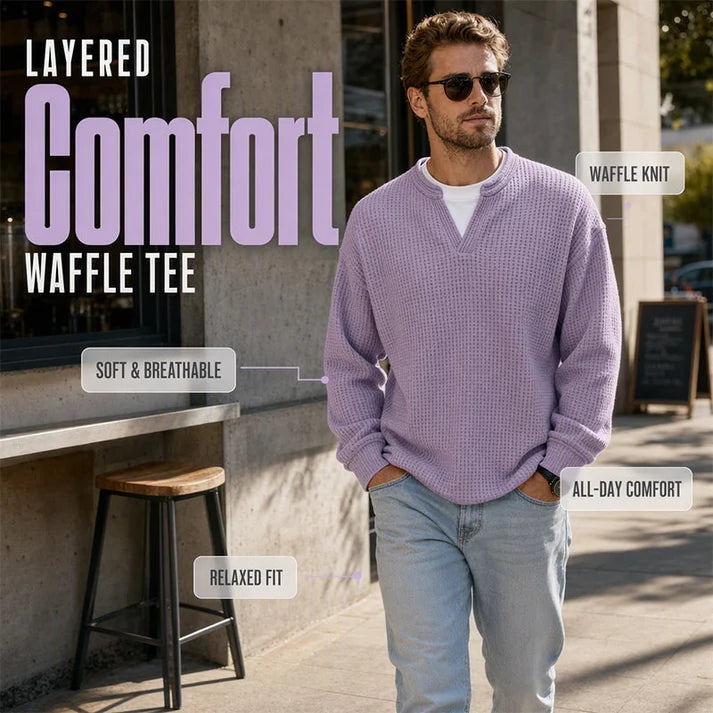 Layered Comfort Waffle Tee